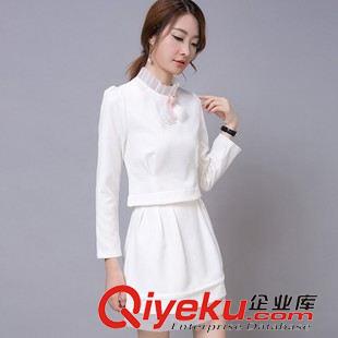 春款連衣裙 2015韓版修身兩件套大碼女裝連衣裙秋裝長袖時尚套裝蓬蓬裙原始圖片2