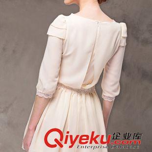 春款連衣裙 熱賣2015新款春裝女裝韓版修身蕾絲刺繡gd雪紡連衣裙顯瘦裙子原始圖片3