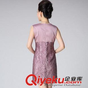 中年款媽媽裝 2015夏季新款氣質修身背心打底裙品牌女裝歐根紗氣質花朵連衣裙原始圖片2