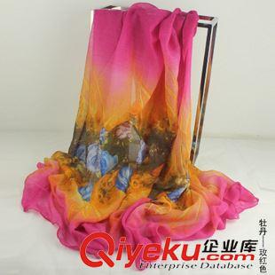 巴厘紗系類 15年熱賣韓國新款牡丹花長款圍巾  棉質(zhì)印花文藝范保暖圍巾 批發(fā)