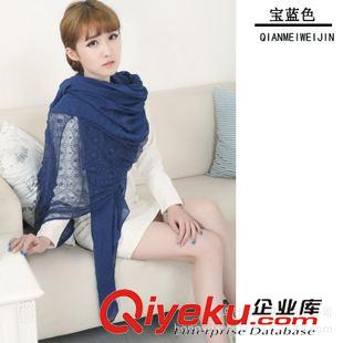 冬季 新款歐美原單棉麻蕾絲拼接空調披肩 韓版純色蕾絲圍巾紗巾長巾原始圖片3