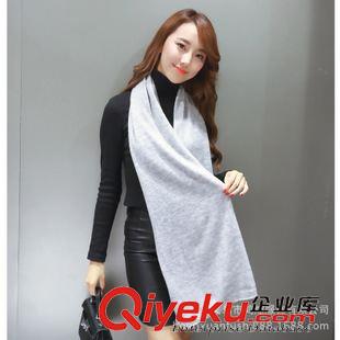 仿羊絨圍巾 2015新款保暖韓版女超長純色圍巾 冬天毛線加厚圍脖廠家批發(fā)tj原始圖片2