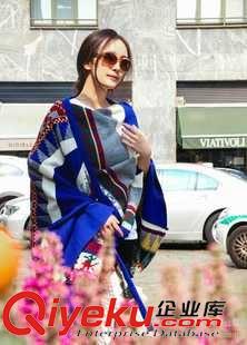 仿羊絨圍巾 新款 楊冪同款米蘭圍巾女 超厚民族風波西米亞超長gd羊絨披肩原始圖片3