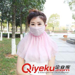 夏季防曬口罩 淘寶供貨 蕾絲雙層超大口罩 花朵防曬披肩護頸 遮陽口罩廠家直銷