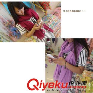 外貿(mào)原單訂單 廠家直銷日系熱銷糖果色圍巾 棉麻百搭舒適柔軟男女純色圍巾批發(fā)原始圖片2