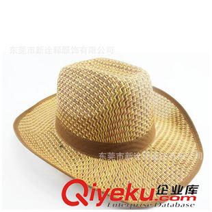 牛仔帽 2015新款釣魚帽子防曬韓版做舊草編帽夏季戶外休閑遮陽西部牛仔帽原始圖片3