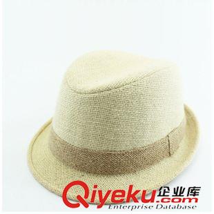 牛仔帽 廠家定制百搭禮帽草編紳士帽英倫白色時尚定型帽復古巴拿馬帽外貿(mào)原始圖片2