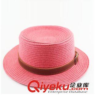 草帽系列 定制廠家直銷2015夏天新款日韓簡約爵士帽 情侶草編禮帽 定型帽