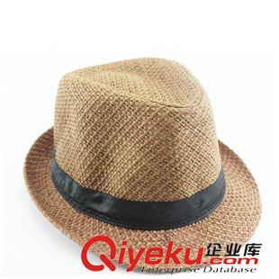 草帽系列 新款韓版黑色草編爵士禮帽 男女戶外旅游遮陽帽 gd紳士舞臺(tái)帽