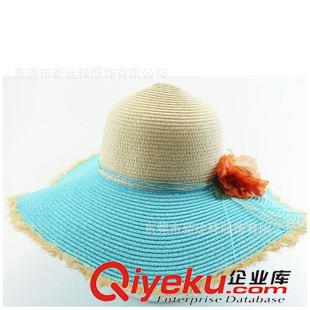 草帽 夏季新款拉菲草編帽 百搭大檐帽拼色沙灘帽 毛邊gd女士草帽外貿原始圖片3