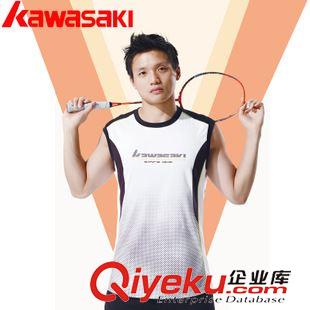 衣服 2015zpKawasaki/川崎羽毛球服裝無袖T恤男裝運(yùn)動背心ST-15123