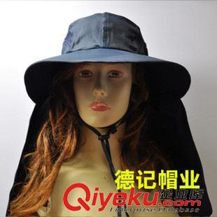 大沿帽 德記帽業(yè) 夏天男女戶外帽 迷彩大邊披肩帶面罩遮陽(yáng)擋風(fēng)沙帽騎行帽