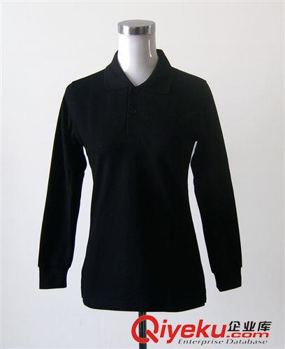T恤衫/POLO衫 批發(fā)定做長袖廣告衫全棉長袖翻領(lǐng)T恤班服定制女士收腰工作服刺繡原始圖片3