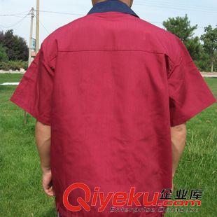 制服 廠家直銷 新款夏季滌棉短袖工作服 舒適吸汗車間工作服tj批發(fā)原始圖片2