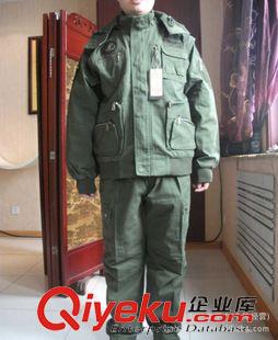 戶(hù)外休閑服外套 軍綠色純棉水洗秋冬款加厚多口袋可拆卸帶帽gd戶(hù)外軍迷服套裝原始圖片2