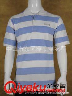 翻领T恤衫（Polo Shirts) 纯棉自动间条纹男式T恤 男式翻领T恤