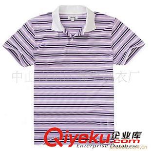 翻领T恤衫（Polo Shirts) 纯棉自动间条纹休闲T恤 男式条纹POLOT恤