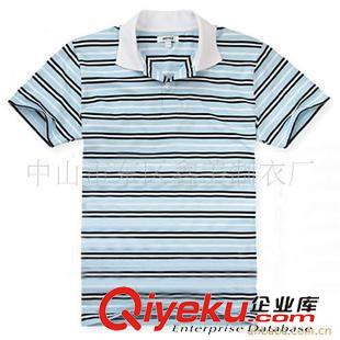 翻领T恤衫（Polo Shirts) 纯棉自动间条纹休闲T恤 男式条纹POLOT恤