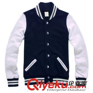 棒球夹克(Baseball Jackets) 定做韩式男式抓毛卫衣布棒球衫夹克