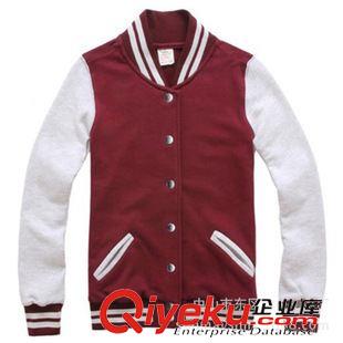 棒球夹克(Baseball Jackets) 定做韩式男式抓毛卫衣布棒球衫夹克