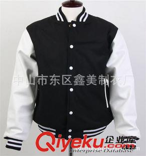 棒球夹克(Baseball Jackets) 羊毛呢面料PU袖子男式棒球衫夹克