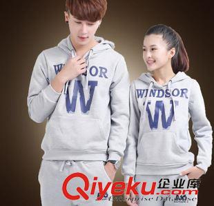 套裝 情侶衛(wèi)衣秋冬款長(zhǎng)袖加絨帶帽大碼套頭衛(wèi)衣情侶裝男女學(xué)生班服888原始圖片3