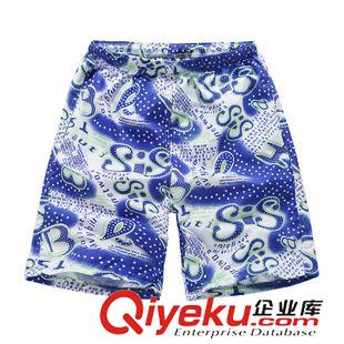運動沙難褲 2015男士休閑沙灘褲 休閑外貿五分褲 運動褲男款格子褲男士休閑褲