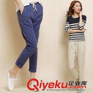 7月28號新款 2015亞麻九分哈倫褲女小腳褲松緊腰顯瘦寬松棉麻女褲休閑褲潮原始圖片2
