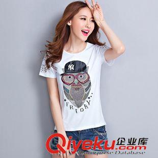 女式T恤 2015夏款女裝t恤女短袖 韓國(guó)修身大碼半袖體恤印花字母T恤