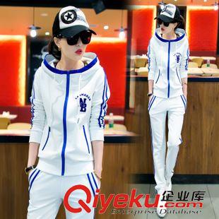 韓版休閑套裝 2015早秋女裝新款修身連帽衛衣套裝運動服兩件套休閑套裝原始圖片3
