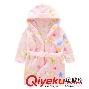 浴袍 兒童卡通浴袍 秋冬款 法蘭絨五星睡袍 外貿(mào)家居服童裝批發(fā)原始圖片2