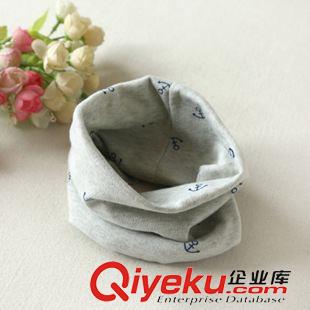 童圍脖  圍巾 15秋冬新款圍巾 純棉船錨保暖套頭童圍脖 兒童脖套飾品批發