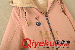 9月29日新品 冬裝新款 百搭學(xué)生加厚保暖貓咪刺繡連帽加絨棉衣棉服 女 3317