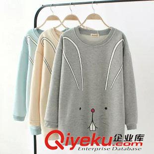 9月29日新品 2015秋新品森女日系純棉大耳朵圖寬松圓領(lǐng)套頭衛(wèi)衣 3304