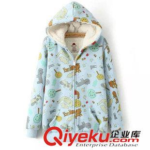 9月27日新品 2015秋季新品森女日系動(dòng)物園寬松開衫連帽長袖棉衣 3277