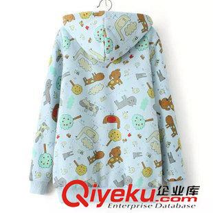 9月27日新品 2015秋季新品森女日系動(dòng)物園寬松開衫連帽長袖棉衣 3277