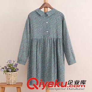 9月22日新品 2015秋季新品森女日系時(shí)尚碎花寬松翻領(lǐng)連衣裙短裙3194原始圖片2