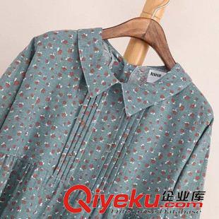 9月22日新品 2015秋季新品森女日系時(shí)尚碎花寬松翻領(lǐng)連衣裙短裙3194原始圖片3