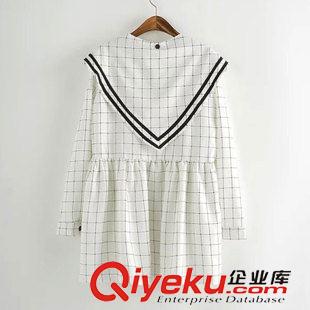 9月21日新品 2015秋季新品森女日系時(shí)尚大翻領(lǐng)格子襯衫裙短裙女 3149原始圖片2