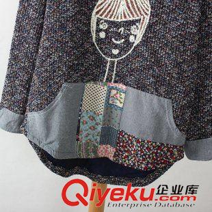 9月21日新品 甜美清新丸子頭女孩毛衣寬松口袋貼布圓領(lǐng)長袖秋冬新款 女3134原始圖片3