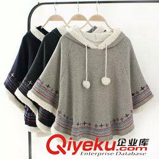 9月21日新品 2015秋新品森女日系時尚5只貓寬松翻領套頭毛衣女 3148