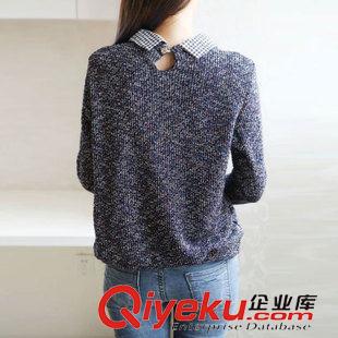 9月21日新品 2015秋新品森女日系時尚5只貓寬松翻領套頭毛衣女 3148原始圖片2