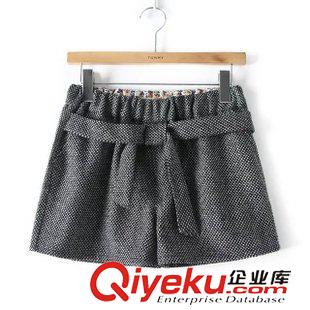 9月21日新品 2015秋季日系森女系寬松休閑系帶優質毛呢短褲 女3126原始圖片2