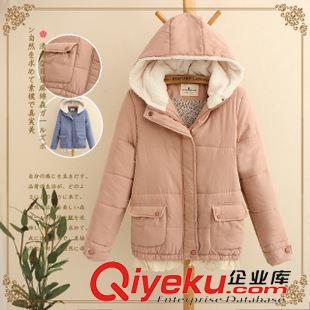 9月20日新品 日系森女系 冬裝新款連帽純色百搭保暖棉衣外套 女 3082