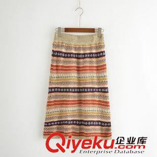 9月19日新品 秋季新款 日系文藝復(fù)古 民族風(fēng)半身裙一步裙包臀裙針織半裙3052