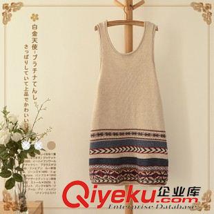9月8日新品 日系森女系民族風(fēng)提花無袖針織背心裙女裝打底連衣裙 2580原始圖片2