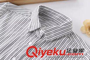 9月8日新品 秋冬新款日系森女系復古百搭寬松條紋翻領長袖襯衫 襯衣 女2578原始圖片2