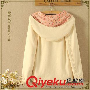 9月6日新品 日系森女系 學(xué)院風(fēng)新款針織小鹿兩面連帽外套女  2512原始圖片2