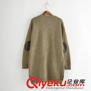 9月6日新品 2015秋季日系森女系三口袋袖子貼皮針織長款開衫 女2500原始圖片3