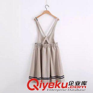 9月6日新品 2015秋季新款日系森女系海軍風(fēng)船錨刺繡背帶裙 女2489原始圖片2